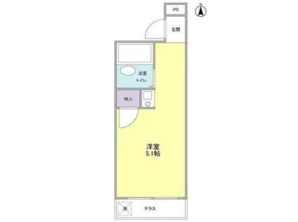 アベイズム元住吉(ワンルーム/1階)の間取り写真