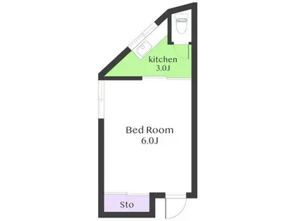 永野ハイツ(1K/2階)の間取り写真