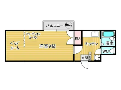 イリス白金(1K/3階)の間取り写真