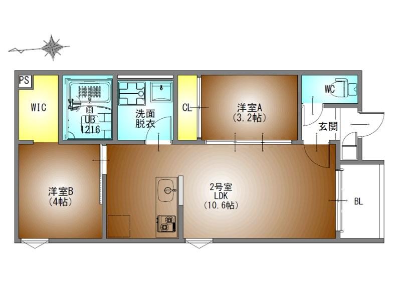 REGALEST名古屋駅前(2LDK/1階)の間取り写真