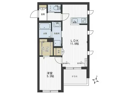 ファミール仲町(1LDK/1階)の間取り写真