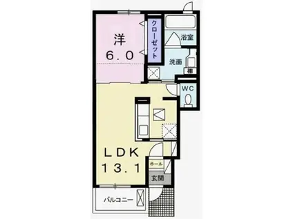 アイリスIII(1LDK/1階)の間取り写真