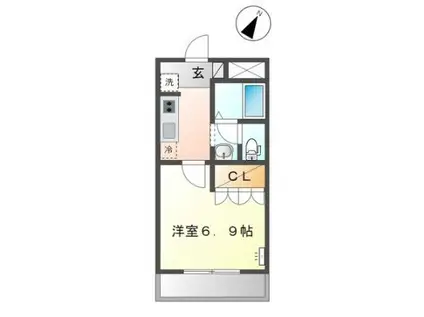 コンフォース長等(1K/2階)の間取り写真