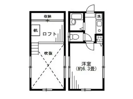 コンフォルト西大井(1K/1階)の間取り写真