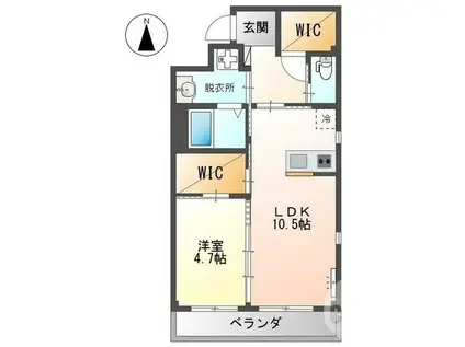 メゾンUSH(1LDK/2階)の間取り写真