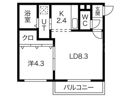 BRILLANT SOLEIL(1LDK/2階)の間取り写真