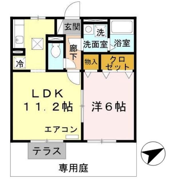 エマーブル(1LDK/1階)の間取り写真