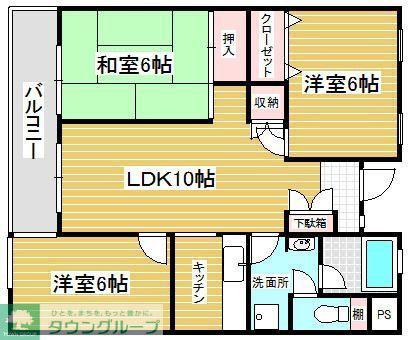 RJR与野(3LDK/2階)の間取り写真