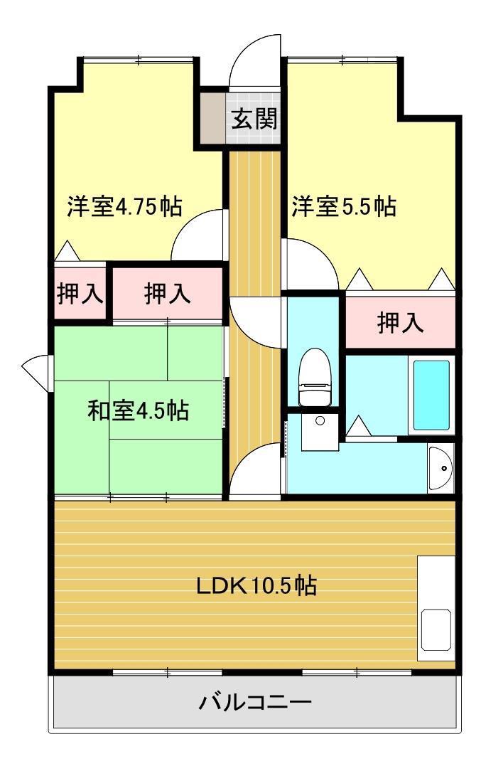ロイヤルグレース(3LDK/4階)の間取り写真