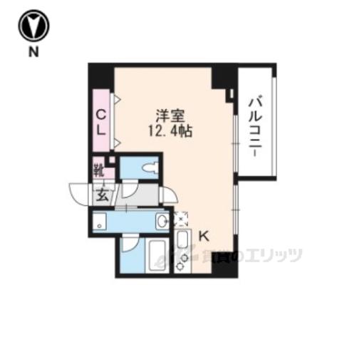COMFORT五条大宮(ワンルーム/3階)の間取り写真