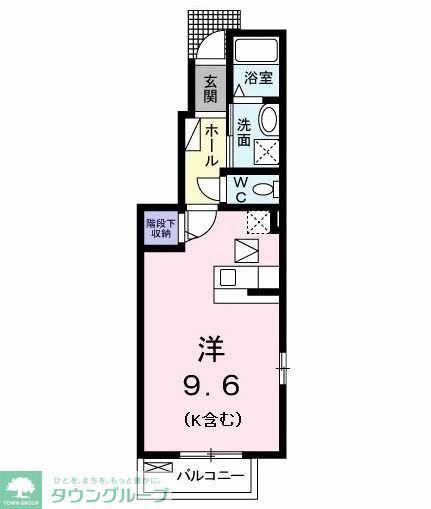 ポジターノ(ワンルーム/1階)の間取り写真