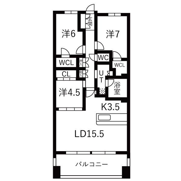 リーザス南千里(3LDK/8階)の間取り写真