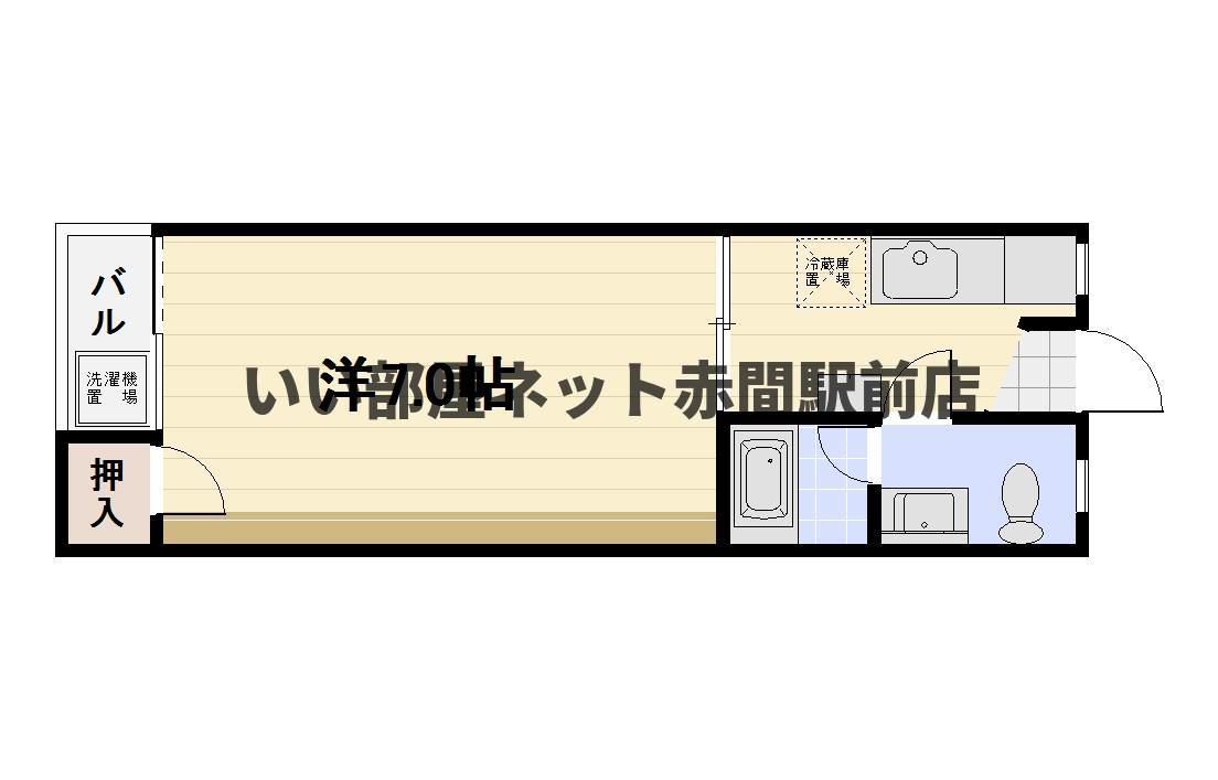 グランメゾンII(1K/4階)の間取り写真