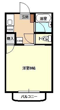 カルチェラタン(1K/1階)の間取り写真