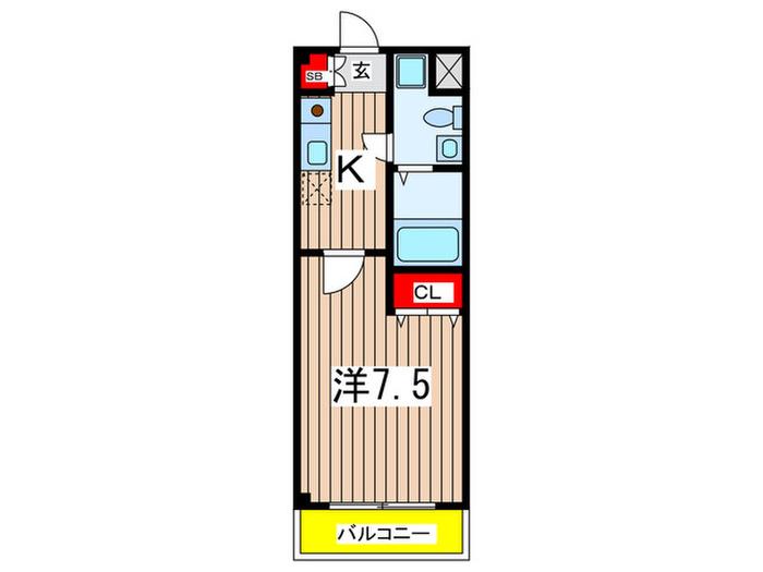 エクステリア日吉(1K/1階)の間取り写真