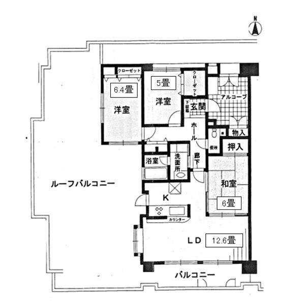 グローリアス三河安城1501(3LDK/15階)の間取り写真