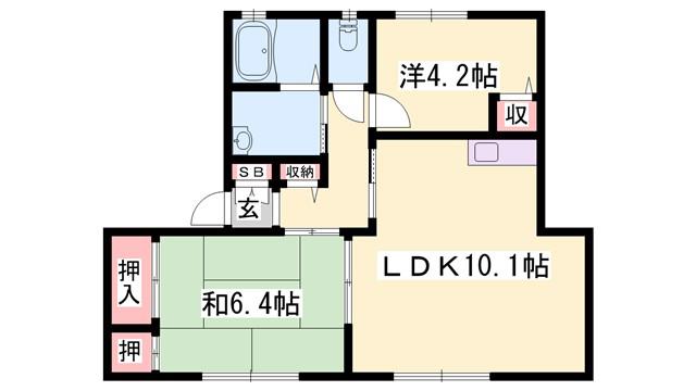 シャーメゾン北野(2LDK/2階)の間取り写真