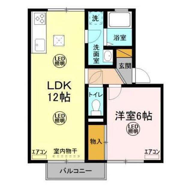 メゾン森PARTVII・VIII(1LDK/1階)の間取り写真