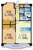 エントピア21(2LDK/3階)の間取り写真