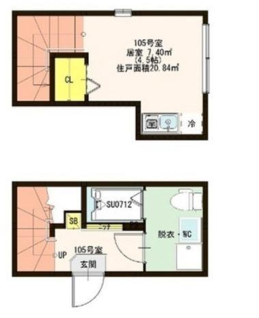 メゾン赤羽(ワンルーム/2階)の間取り写真