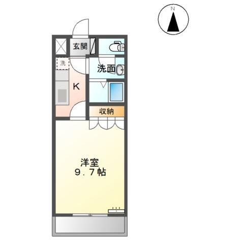セレーノ(1K/2階)の間取り写真