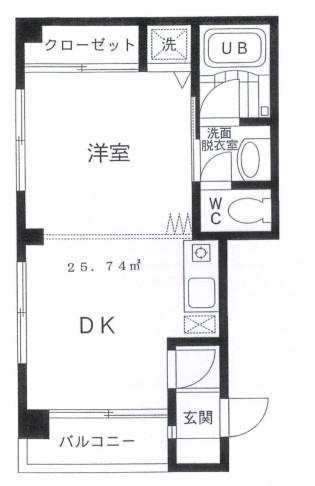 メゾンドSK(1DK/3階)の間取り写真