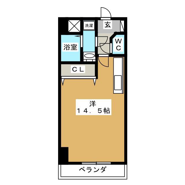 大安ヒルズ(ワンルーム/2階)の間取り写真