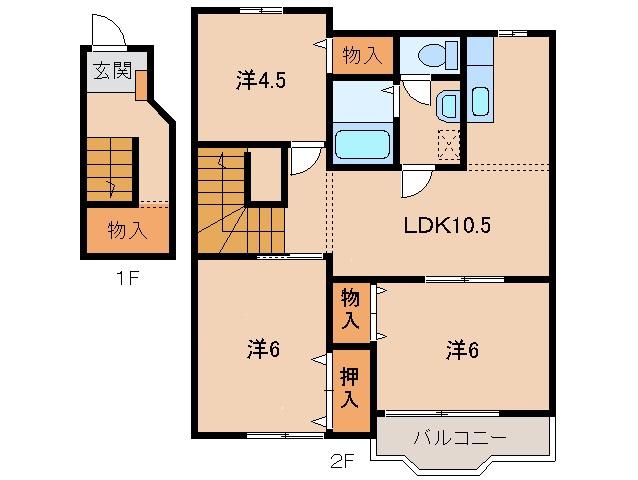 メゾンアルバソーレ(3LDK/2階)の間取り写真