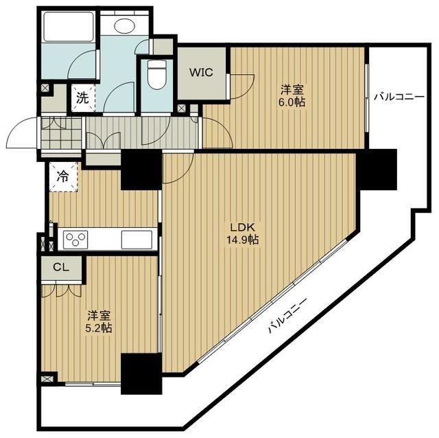 シティタワーさいたま新都心(2LDK/30階)の間取り写真