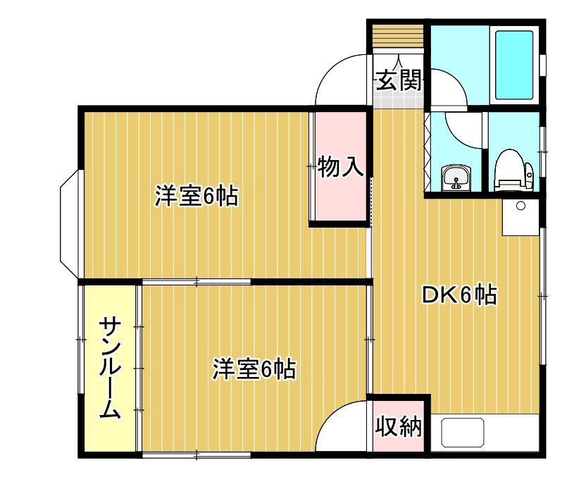 メゾンプレアデス(2DK/1階)の間取り写真