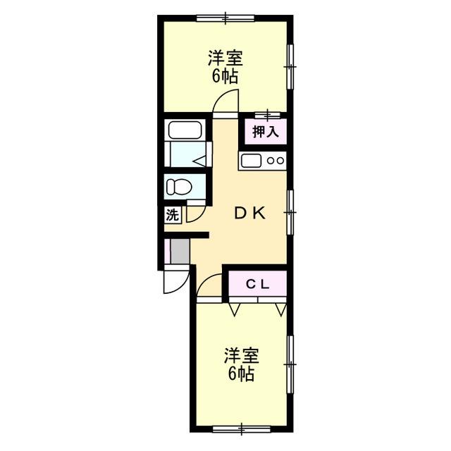 コーポTM(2K/1階)の間取り写真