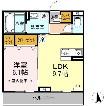 ALFORT・IV(1LDK/3階)の間取り写真