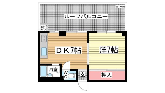 グランディア王子駅前(1DK/5階)の間取り写真