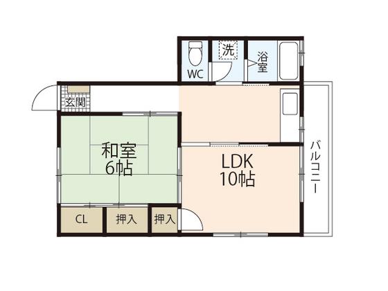 みはらしハイツ(1LDK/1階)の間取り写真