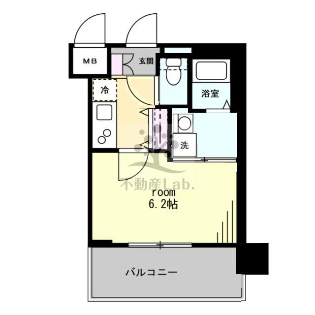 セオリー夕陽丘DOOR(1K/9階)の間取り写真