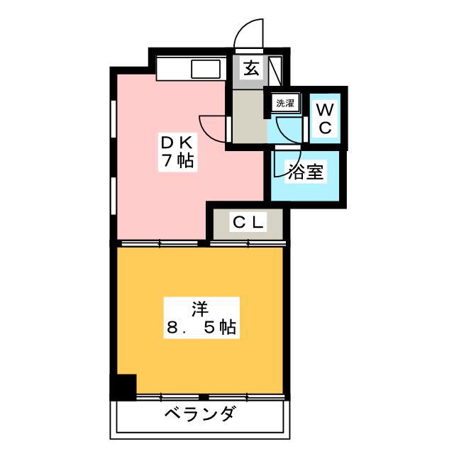 ホシノフラット目白台(1DK/1階)の間取り写真