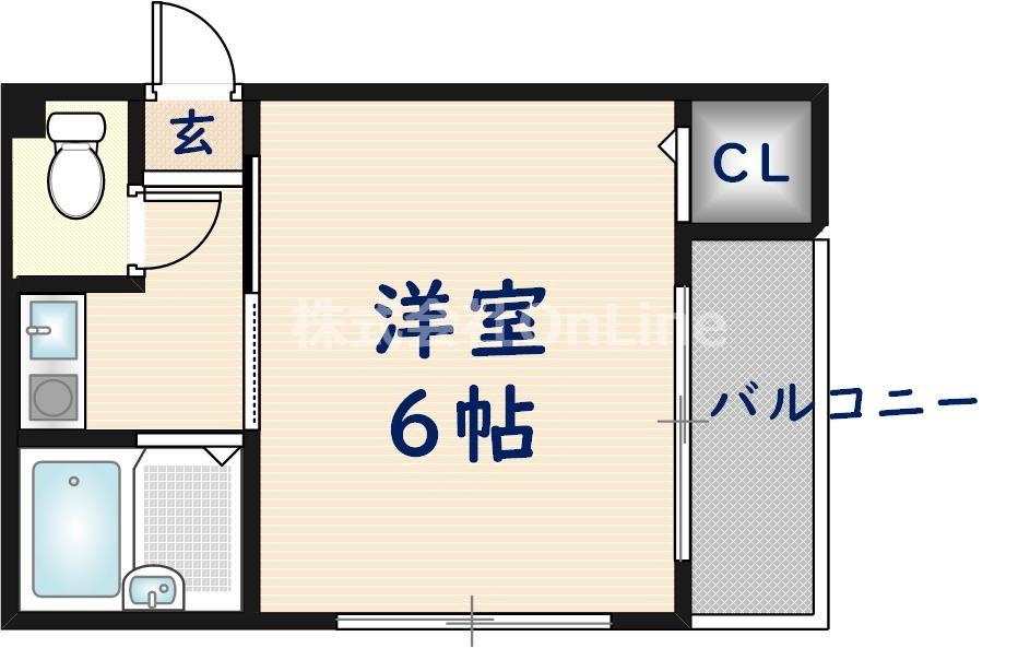 ランドハウス(1K/2階)の間取り写真
