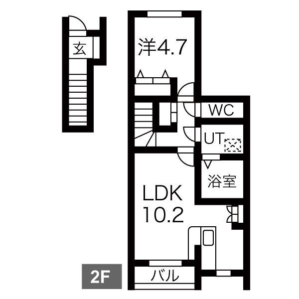 LA VIE BELLI(1LDK/2階)の間取り写真
