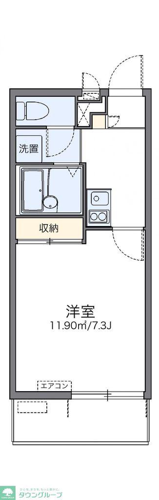 レオネクストルフェリ(1K/4階)の間取り写真