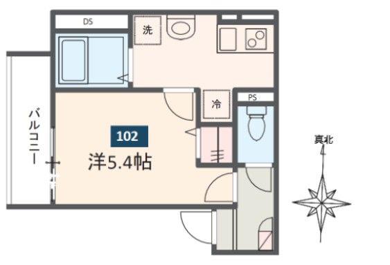 SOLANA八王子(1K/1階)の間取り写真