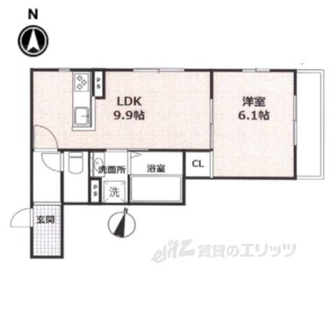 北大路RESIDENCE(1LDK/3階)の間取り写真