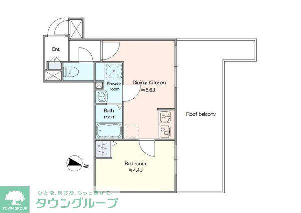 タスキSMART練馬(1DK/4階)の間取り写真
