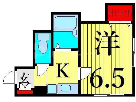 フラッツァプリモII(1K/1階)の間取り写真
