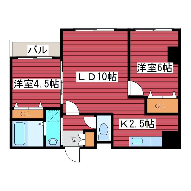 ルリバージュ月寒(2LDK/2階)の間取り写真