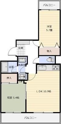 エスポア江南II(2LDK/3階)の間取り写真