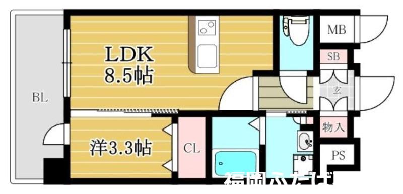 HGS山王南(1LDK/2階)の間取り写真