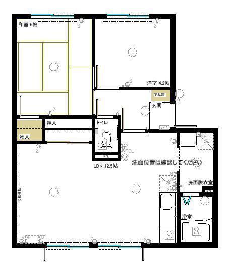 オリオンB館(2LDK/2階)の間取り写真