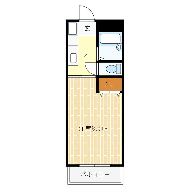 シベルニー磐田A(1K/2階)の間取り写真