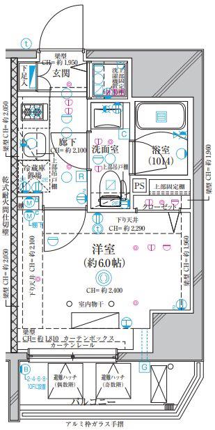 ディアレイシャス横浜吉野町(1K/4階)の間取り写真