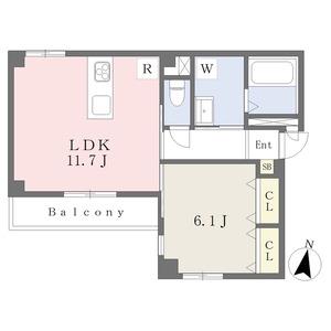 エスリア大須(1LDK/1階)の間取り写真